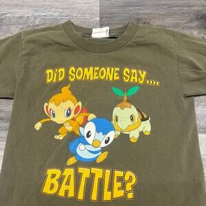 2007 Nintendo Pokemon Did Someone Say Battle Green Youth XS Anime Video Game Tee
